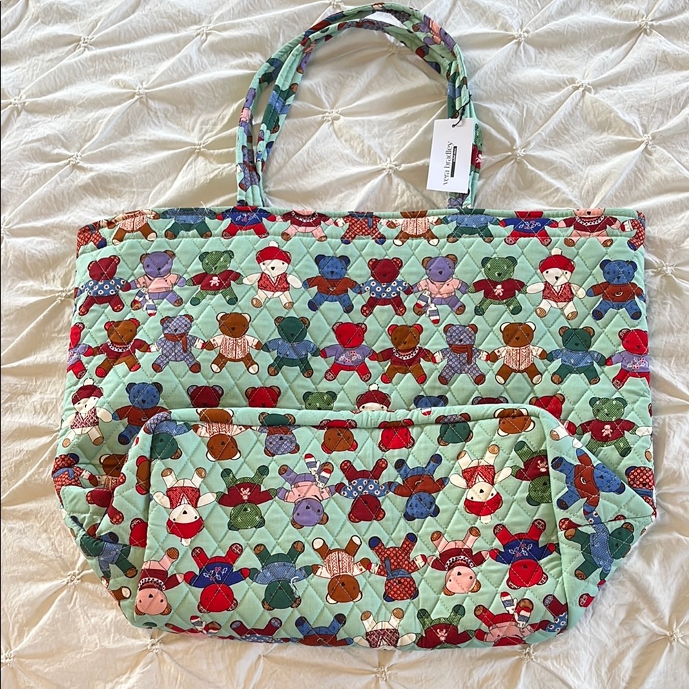 Quilted Bear Tote Bag - Multicolor